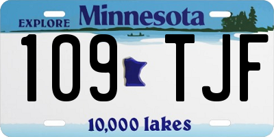 MN license plate 109TJF