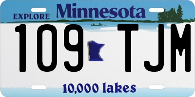 MN license plate 109TJM