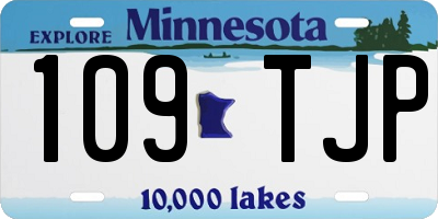 MN license plate 109TJP
