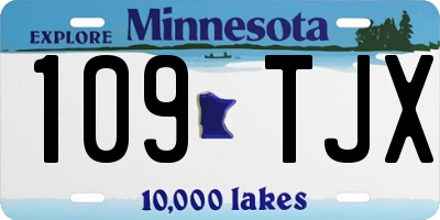 MN license plate 109TJX