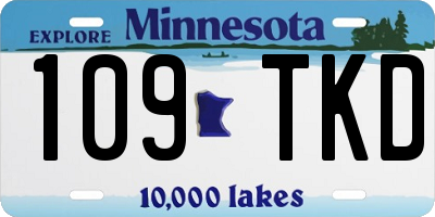 MN license plate 109TKD