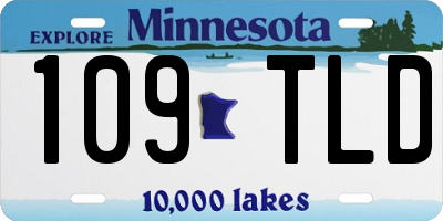 MN license plate 109TLD