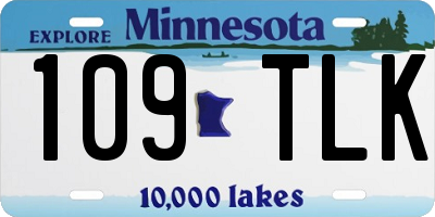 MN license plate 109TLK