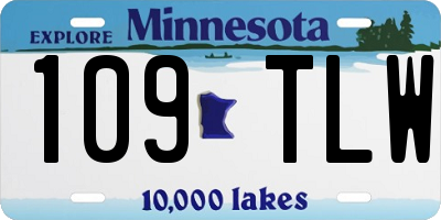 MN license plate 109TLW