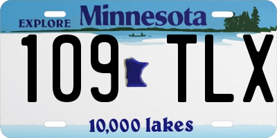 MN license plate 109TLX