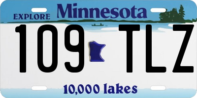 MN license plate 109TLZ