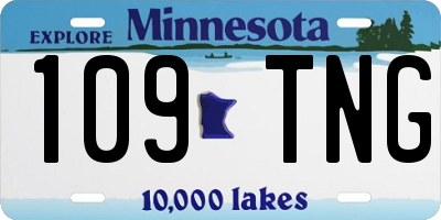 MN license plate 109TNG