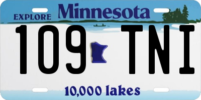 MN license plate 109TNI