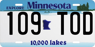MN license plate 109TOD