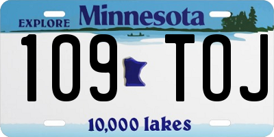 MN license plate 109TOJ