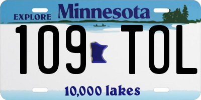 MN license plate 109TOL