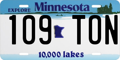 MN license plate 109TON