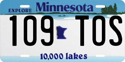 MN license plate 109TOS