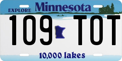MN license plate 109TOT