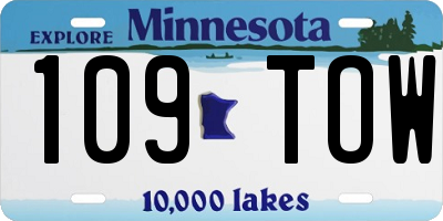 MN license plate 109TOW