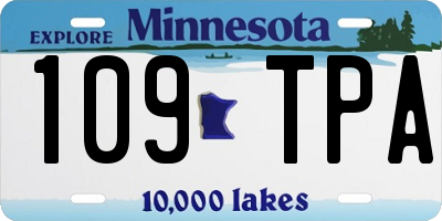 MN license plate 109TPA