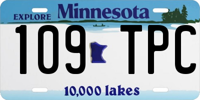MN license plate 109TPC