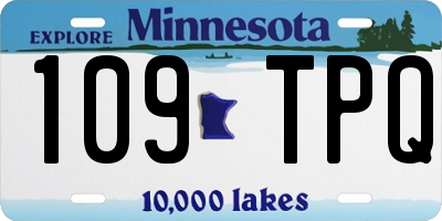 MN license plate 109TPQ