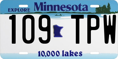 MN license plate 109TPW