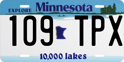 MN license plate 109TPX