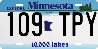 MN license plate 109TPY