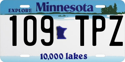 MN license plate 109TPZ