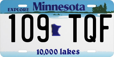 MN license plate 109TQF