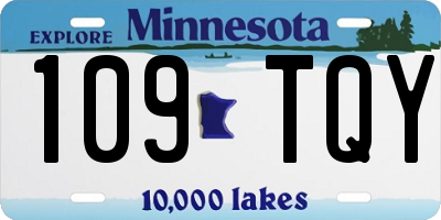 MN license plate 109TQY