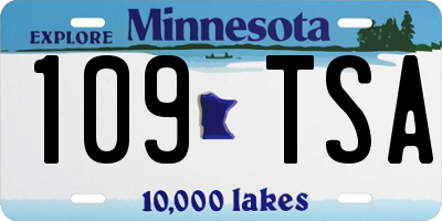 MN license plate 109TSA
