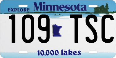MN license plate 109TSC