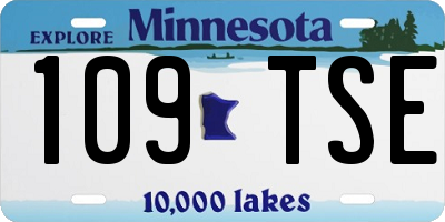 MN license plate 109TSE
