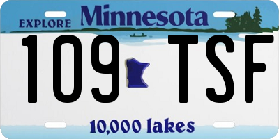 MN license plate 109TSF
