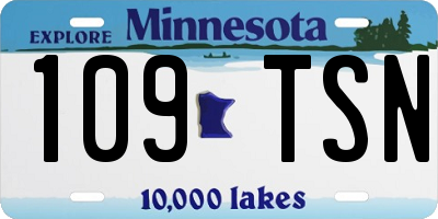 MN license plate 109TSN