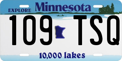 MN license plate 109TSQ