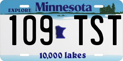 MN license plate 109TST