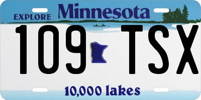 MN license plate 109TSX