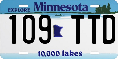 MN license plate 109TTD