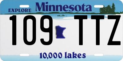 MN license plate 109TTZ