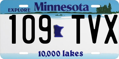 MN license plate 109TVX