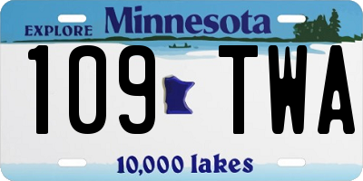 MN license plate 109TWA