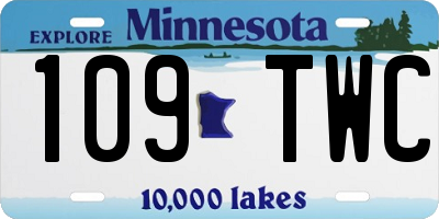 MN license plate 109TWC
