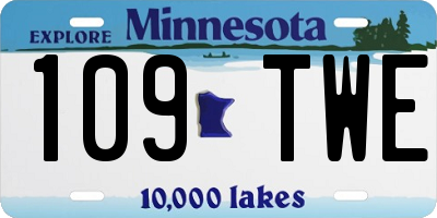 MN license plate 109TWE