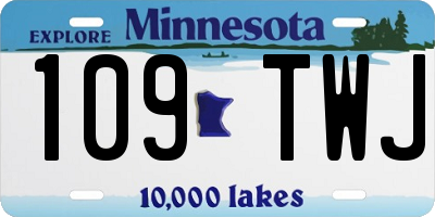 MN license plate 109TWJ