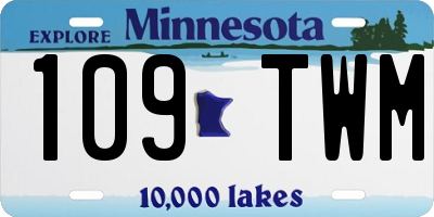 MN license plate 109TWM