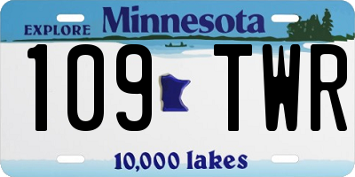MN license plate 109TWR