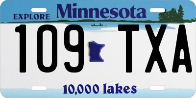 MN license plate 109TXA