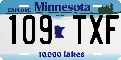 MN license plate 109TXF