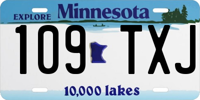 MN license plate 109TXJ