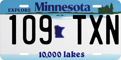 MN license plate 109TXN