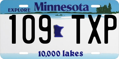 MN license plate 109TXP
